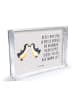 Mr. & Mrs. Panda Acryl-Bilderrahmen Pinguin Liebe mit Spruch in Grau Pastell