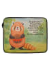 Mr. & Mrs. Panda Laptop Tasche Roter Panda Design mit Spruch in Weiß