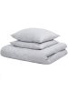 Beliani 3-tlg Bettwäsche-Set MORNINGSIDE in Grau/Weiß