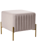 Beliani Hocker UTAH in Beige/Gold - (W) 47 x (H) 43 x (L) 47 cm