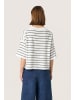 Soaked in Luxury Strickpullover SLSpina Baggy fit in White w Grape Leaf Stripe