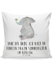 Mr. & Mrs. Panda Kuschelkissen 40x40 Elefant Biene mit Spruch in Weiß