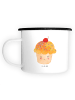 Mr. & Mrs. Panda Emaille Tasse Cupcake ohne Spruch in Weiß