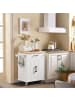SoBuy Küchenwagen in Weiß und Natur - (B)74,5 x (H)91 x (T)45,5cm