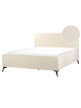 Beliani Doppelbett VALOGNES in Beige/Schwarz - (W) 172 x (H) 110 x (L) 220 cm