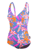 BECO the world of aquasports Badeanzug Tropical Flowers in blau-bunt