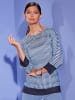 creation L 3/4 Arm-Pullover in hellblau-mittelblau-gemustert