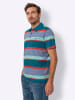 Sieh an! Kurzarm-Poloshirt in topas-mint-geringelt