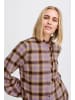 PULZ Jeans PZKATELYN Frill Shirt regular fit in Irish Cream Check