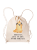 Mr. & Mrs. Panda Rucksackbeutel Mops Krone mit Spruch in Creme