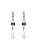 faina Women Dangle Earrings in Silver Green White