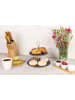 Excellent Houseware Steinplatte für Kuchen und Snacks, 2 Ebenen in Anthrazitfarben, 25 cm
