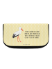 Mr. & Mrs. Panda Kulturtasche Storch mit Spruch in Gelb Pastell
