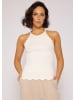 SASSYCLASSY Strick Top mit Bogenkante in weiß