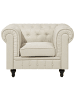 Beliani Sessel CHESTERFIELD in Beige/Braun - (W) 110 x (H) 70 x (L) 75 cm
