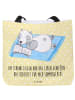 Mr. & Mrs. Panda Tote Bag Sommerglück mit Spruch in Gelb Pastell