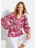 GOLDNER Kurzgröße:  Viskosebluse mit floralem Muster in pink / gemustert