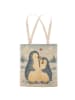 Mr. & Mrs. Panda Tote Bag Pinguin umarmen Design ohne Spruch in Weiß