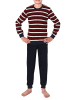 NORMANN langarm Frottee Schlafanzug Pyjama Bündchen Streifen - 77051 in rot