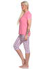 NORMANN Capri Pyjama kurzeSchlafanzug Caprihose - 74512 in pink