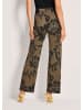 MADELEINE Jacquardhose mit floralem Muster in schwarz / caramel
