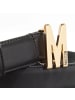 Moschino Logo Buckle Belt Smooth Leather Black/Gold in black