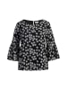 Usha Damen Bluse in Schwarz Wollweiss