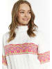 IZIA Damen Pullover in Weiss Mehrfarbig