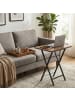 relaxdays Beistelltisch "Industrial" in Braun/ Schwarz – (B)48 x (H)70 x (T)36 cm