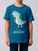 wat? Apparel T-Shirt Dinosaurier 03 Kleiner Bruder in Blau