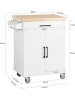 SoBuy Küchenwagen in Weiß und Natur - (B)74,5 x (H)91 x (T)45,5cm