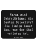 Mr. & Mrs. Panda Mousepad Spruch Sekretärin Detektiv mit Spruch in Schwarz
