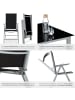 tectake Aluminium Sitzgruppe Stabia, Tisch mit Sicherheitsglasplatte und Ausgleichsschra