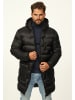 SOULSTAR Parka - mit Kapuze als Winterjacke - Langer Steppmantel in Black