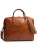 SID & VAIN Leder-Laptoptasche 15" Cedar echt Leder Umhängetasche 15 Zoll Laptop in braun