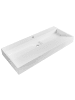 Beliani Waschbecken QUENKO in Weiß - (W) 100 x (H) 12 x (L) 46 cm