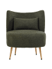 Beliani Sessel OTSBY II in Grün/Braun - (W) 60 x (H) 76 x (L) 55 cm