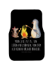 Mr. & Mrs. Panda Fahrer Autofußmatte Pinguin Lagerfeuer mit Spruch in Schwarz