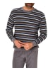 NORMANN Frottee Schlafanzug lang Pyjama RingelMuster - 82377 in grau