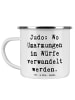 Mr. & Mrs. Panda Emaille Tasse Spruch Judo Umarmungen mit Spruch in Weiß