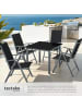 tectake Aluminium Sitzgruppe Stabia Tisch mit Sicherheitsglasplatte und Ausgleichsschrau
