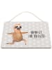 Mr. & Mrs. Panda Deko Schild Faultier Yoga mit Spruch in Grau Pastell