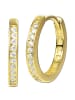 GoldDream Echtgold, 333er Gelbgold Damen Creolen Zirkonia Ohrring ca. 15mm