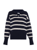 Blonda Damen Sweater in MARINE WOLLWEISS