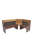 möbel-direkt Eckbank 125x165 cm Truheneckbank in Nussbaum-Nachbildung/beige