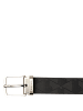 Lacoste Elegance - Gürtel 3 cm Leder Kroko in schwarz