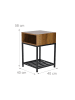 relaxdays Nachttisch in Braun/ Schwarz - (B)40 x  (H)58 x (T)40 cm