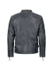 PAULGOS Lederjacke Übergangsjacke Biker Look Echtleder D2 in Grau