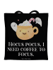 Mr. & Mrs. Panda Shopper Bag Kaffee Gespenst mit Spruch in Schwarz
