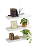 relaxdays 3 x Wandregal in Weiß - (B)100 x (H)4 x (T)23 cm